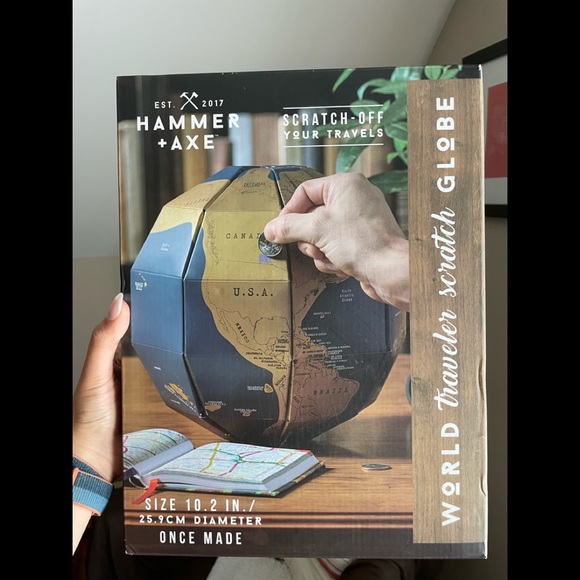 Hammer + Ax World Traveler scratch-off 3D globe - Picture 1 of 2